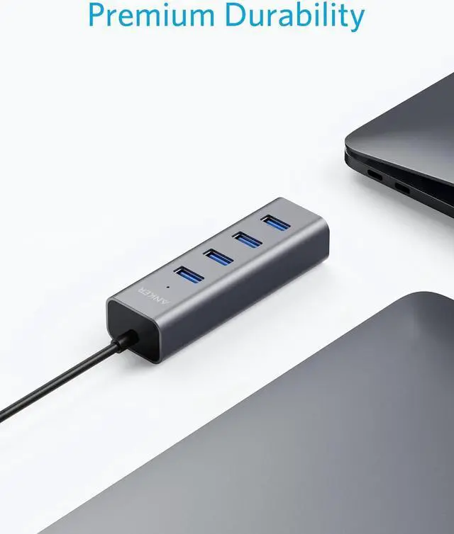 Alt view image 5 of 7 - USB C Hub 4 USB 3.0 Ports Aluminum USB-C toUSBAdapter Compatible with MacBook Pro 2018/2017 ChromeBook XPS Galaxy S9/S8 and More Devices