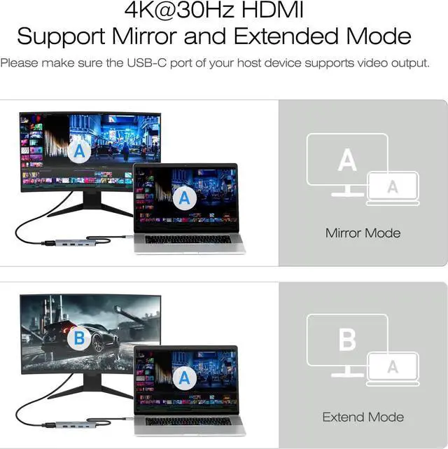 Alt view image 4 of 7 - USB C Hub 5-in-1 with 4K HDMI(Certified) 100W Power Delivery 3 USB-A Silicone Cable Aluminum Case Compatible with MacBook Pro/Air iPad Pro iMac iPhone 15 Pro/Pro Max XPS Thinkpad