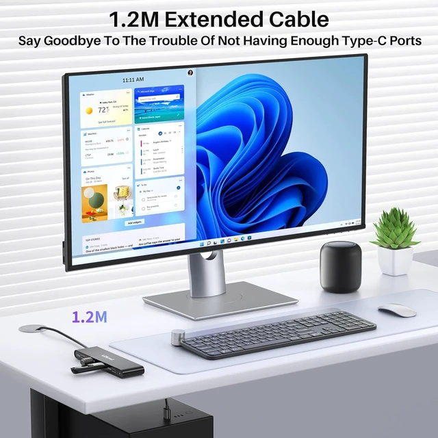Alt view image 3 of 6 - LDLrui USB Hub for PC,10Gbps High Speed Transmission USB A to USB C Hub with Long Cable(4FT)USB Splitter with 4 USB-C 3.2 Port for Mac Pro,Dell OptiPlex,Skytech Gaming,HP,Lenovo