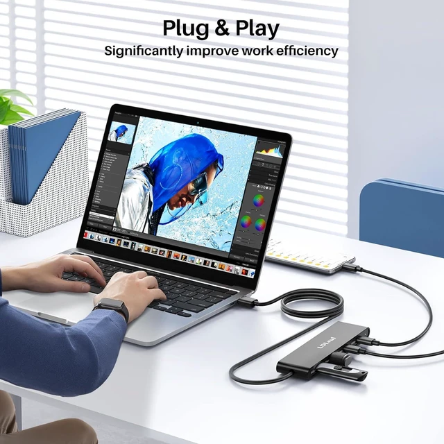 Alt view image 4 of 6 - LDLrui USB Hub for PC,10Gbps High Speed Transmission USB A to USB C Hub with Long Cable(4FT)USB Splitter with 4 USB-C 3.2 Port for Mac Pro,Dell OptiPlex,Skytech Gaming,HP,Lenovo