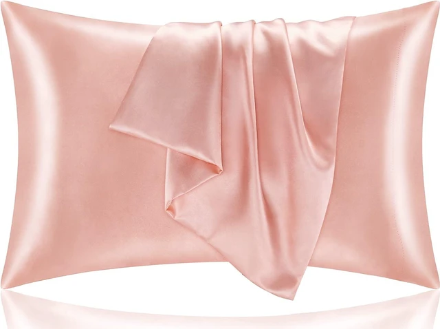 Main image of Satin Pillowcase for Hair and Skin, Super Soft and Cooling Similar to Silk Pillow Cases 2 Pack with Envelope Closure, Gift for Women Men(20"x26" Standard Size, Coral)