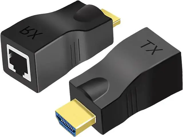 Main image of Hdmi Extender Over Ethernet Cat 6/ 7/ 8 Cable HDMI to RJ45 Ethernet Network Converter Support Audio Video 1080P UP to 98FT(30m) Suitable for HDTV Computer Set Top Box PS3 4 Projector Monitor