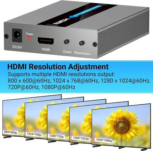 Alt view image 3 of 7 - Component to HDMI Converter with Scaling Function Support Resolution and Frame Rate Conversion YPbPr to HDMI Converter for Component Devices to Display on HDTVs(Not Compatible with 240P Input)