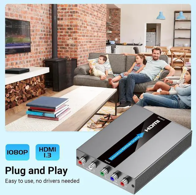 Alt view image 6 of 7 - Component to HDMI Converter with Scaling Function Support Resolution and Frame Rate Conversion YPbPr to HDMI Converter for Component Devices to Display on HDTVs(Not Compatible with 240P Input)