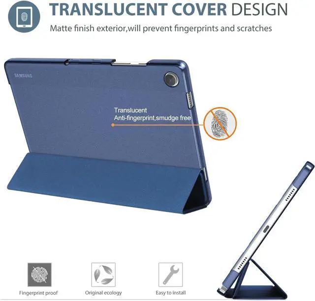 Alt view image 3 of 7 - Smart Case for Galaxy Tab A9 Plus/A9+ 5g 11 Inch 2023 SM-X210 SM-X215 SM-X216 SM-X218 Slim Stand Hard Back Shell Protective Cover Folio Case for Galaxy Tab A9 Plus 2023 -Navy