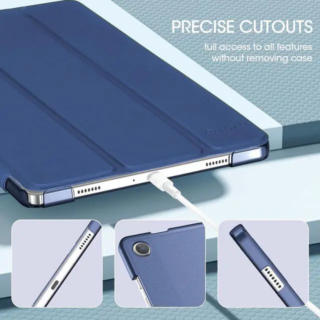 Alt view image 7 of 7 - Smart Case for Galaxy Tab A9 Plus/A9+ 5g 11 Inch 2023 SM-X210 SM-X215 SM-X216 SM-X218 Slim Stand Hard Back Shell Protective Cover Folio Case for Galaxy Tab A9 Plus 2023 -Navy