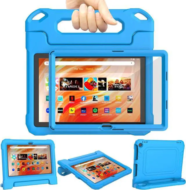 Main image of Fire HD 10 & Fire HD 10 Plus Tablet Case for Kids (13th/11th Generation 2023/2021 Release) Lightweight Shockproof Case Built-in Screen Protector with Handle Stand Not fit iPad - Blue