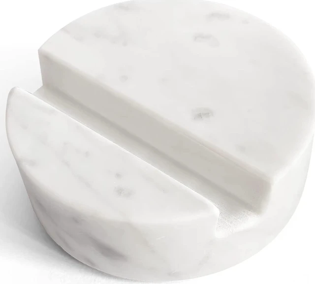 Alt view image 6 of 6 - Luxurious Marble Cell Phone Stand Holder for Cellphone Tablet On Desk Countertop Table Nightstand. Heavy Real Stone Mobile Phone Stands (Solid)