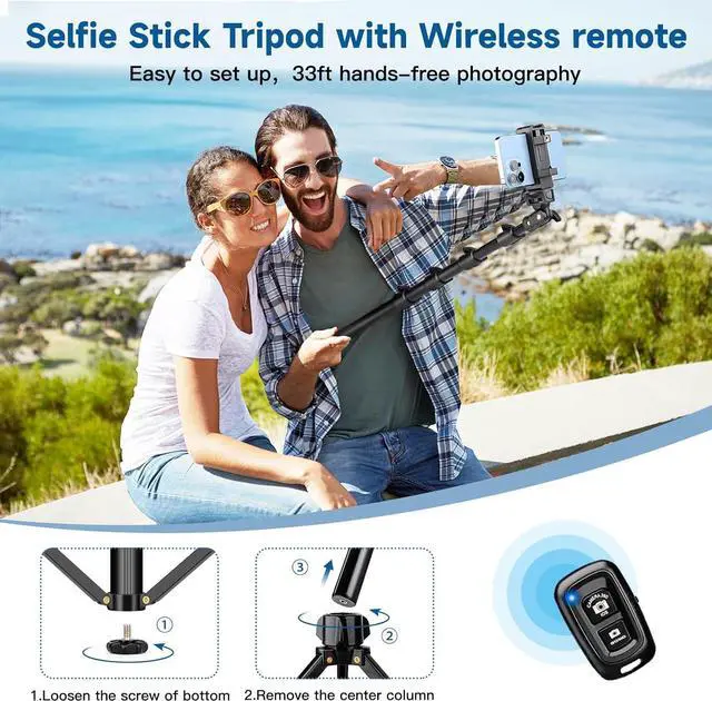 Alt view image 6 of 7 - Phone Tripod Stand 85 Tall Cellphone Tripod with Gooseneck Remote Flexible Tripod Stand for iphone Portable Phone Stand Tripod for Recording Compatible with iPhone 14 13 12 pro Android Cell phone