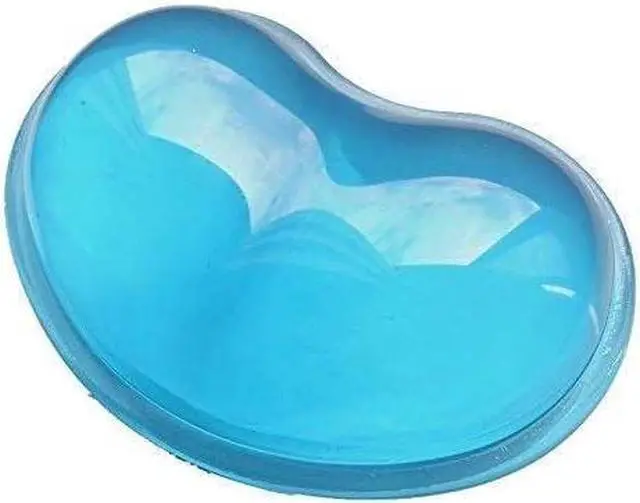 Main image of Silicone Gel Wrist Rest Cushion Heart-Shaped Translucence Ergonomic Mouse Pad Cool Hand Pillow Effectively Reduce Wrist Fatigue Pain Blue