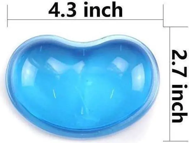 Alt view image 2 of 7 - Silicone Gel Wrist Rest Cushion Heart-Shaped Translucence Ergonomic Mouse Pad Cool Hand Pillow Effectively Reduce Wrist Fatigue Pain Blue