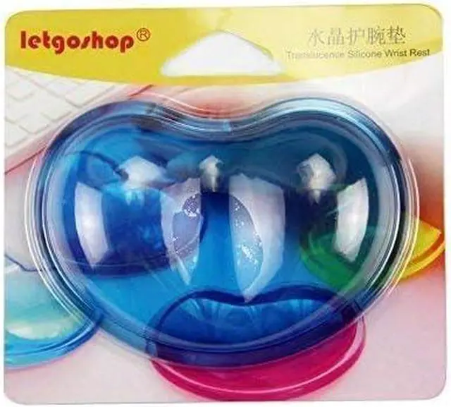 Alt view image 7 of 7 - Silicone Gel Wrist Rest Cushion Heart-Shaped Translucence Ergonomic Mouse Pad Cool Hand Pillow Effectively Reduce Wrist Fatigue Pain Blue