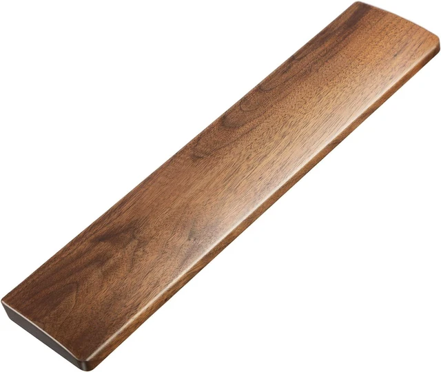 Main image of Wooden Wrist Rest 17.3-inch Length and 20mm Thickness for Full-Sized Keyboard Palm Rest Ergonomic Design for Mechanical Gaming Keyboard Wipe Clean (Fullsize-440mm Walnut Wood)