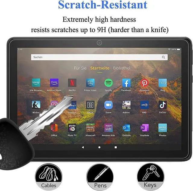 Alt view image 4 of 6 - Screen Protector For 10.1 Tablet 2023 Model Tempered Glass Screen Protector for 10 Kids/Pro Anti-Scratch High Definition 9H Hardness [2 Pack]