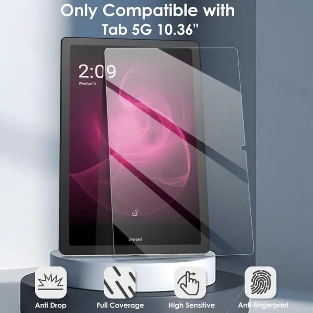 Alt view image 4 of 5 - 2-Pack Screen Protector Compatible with T-Mobile REVVL Tab 5G 10.36 Tempered Glass Clear Film Anti-Scratch 9H Hardness Easy Installation