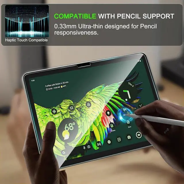 Alt view image 5 of 7 - 3 Pack Screen Protector for Google Pixel Tablet 2023 Tempered Glass Protective Film Ultra HD Anti-Scratch Case Friendly Screen Cover for Pixel Tablet Suitable with Face ID & Pencil