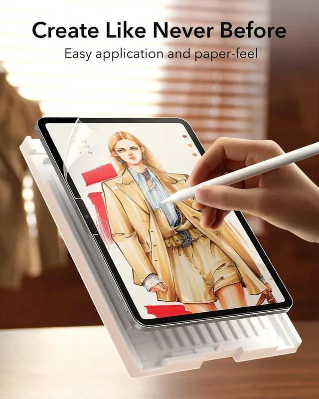 Alt view image 3 of 7 - 2 Pack Paper-Feel Screen Protector for iPad Air 11 Inch M3/M2 (7th/6th Generation 2025/2024) Write and Draw Like on Paper Scratch Protection with Easy Application Tray Thin and Responsive