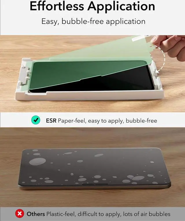 Alt view image 4 of 7 - 2 Pack Paper-Feel Screen Protector for iPad Air 11 Inch M3/M2 (7th/6th Generation 2025/2024) Write and Draw Like on Paper Scratch Protection with Easy Application Tray Thin and Responsive