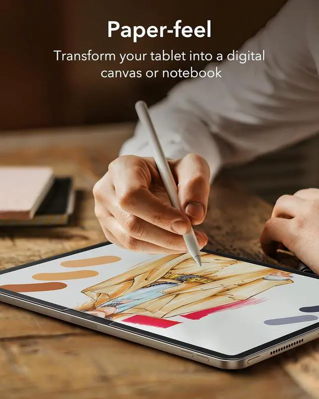 Alt view image 5 of 7 - 2 Pack Paper-Feel Screen Protector for iPad Air 11 Inch M3/M2 (7th/6th Generation 2025/2024) Write and Draw Like on Paper Scratch Protection with Easy Application Tray Thin and Responsive