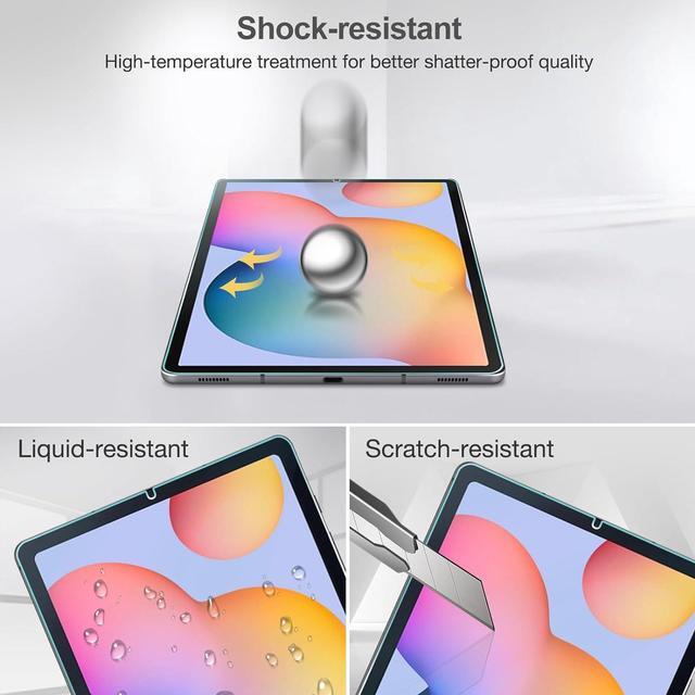 Alt view image 6 of 7 - Screen Protector for Galaxy Tab S6 Lite 10.4 Inch 2024/2022/2020(SM-P620/P625/P613/P619/P615/P610) HD Clear 9H Hardness Tempered Glass Screen Saver Film Guard for Galaxy Tab S6 Lite -1 Pack