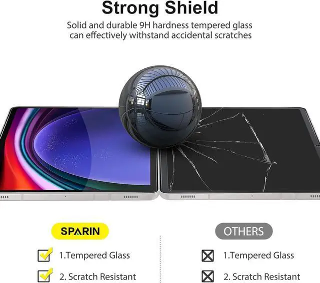 Alt view image 4 of 7 - 2 Pack Screen Protector for  Galaxy Tab S9 FE 5G (10.9 inch) & Galaxy Tab S9/ S8/ S7 (11 inch) Tempered Glass Compatible with S Pen Anti-Scratches