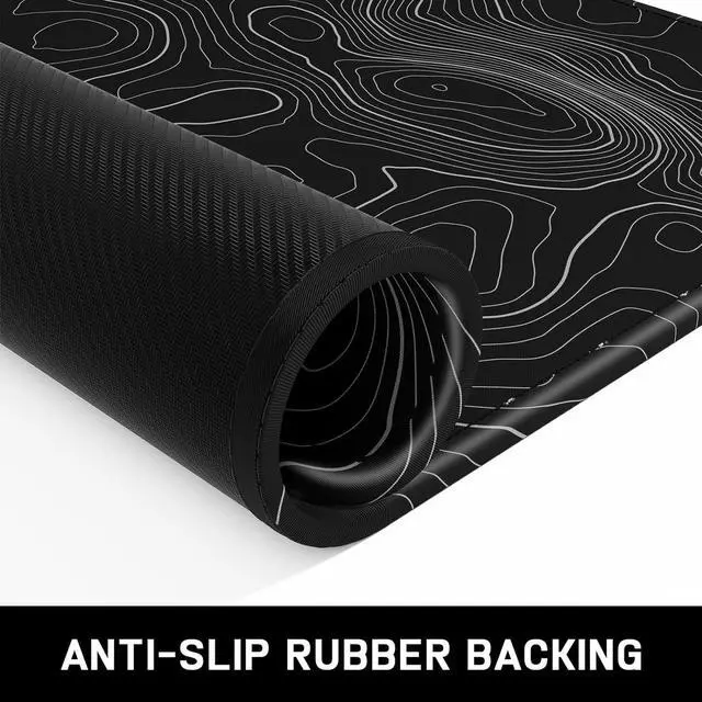 Alt view image 3 of 6 - Mouse Pad Minimalism Marble Style Computer Mousepad Anti-Slip Rubber Mouse Mat with Stitched Edges for Gaming Office Laptop PC Women 9 x 8 Thick 3mm Black Swirl