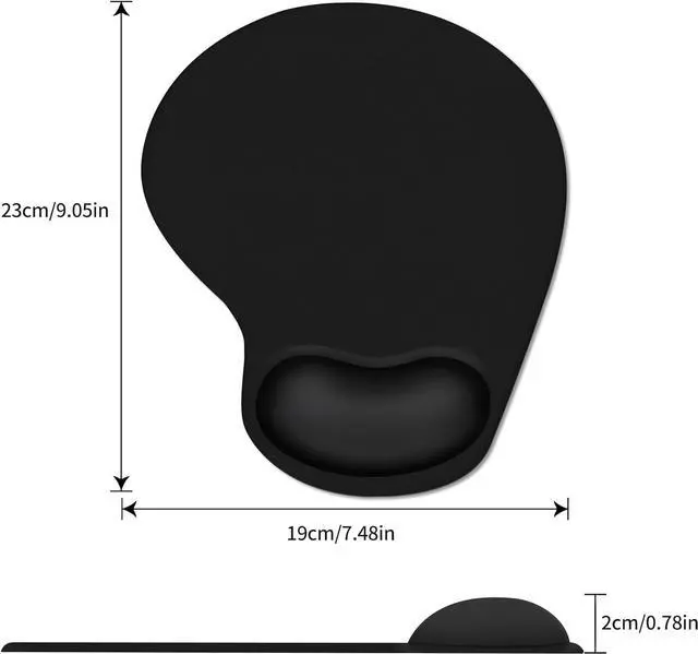 Alt view image 6 of 7 - Ergonomic Mouse Pad with Wrist Rest Support Mousepad with Comfortable Gel Wrist and Non-Slip PU Base for Pain Relief Computer Laptop Office Home (Black)