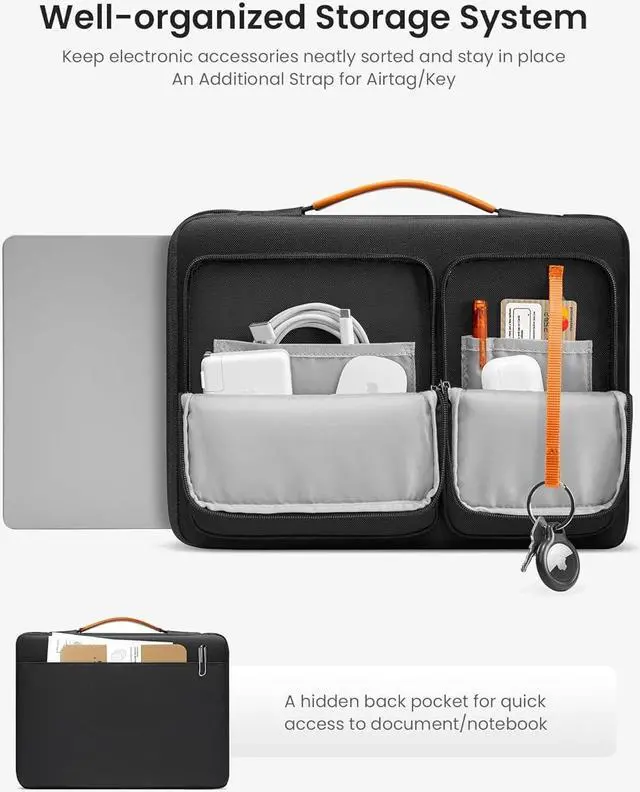 Alt view image 2 of 7 - 360 Protective Laptop Sleeve for 14-inch MacBook Pro M3/M2/M1 Pro/Max A2918 A2992 A2779 A2442 2023-2021 13.5-14.4 Inch Surface Laptop 6/5/Studio 2/1 Water-Resistant Carrying Case