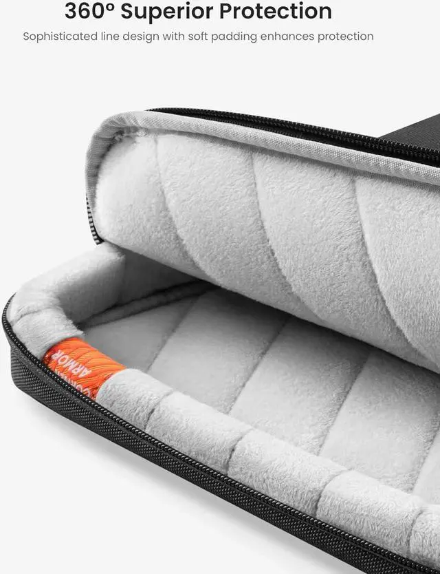 Alt view image 4 of 7 - 360 Protective Laptop Sleeve for 14-inch MacBook Pro M3/M2/M1 Pro/Max A2918 A2992 A2779 A2442 2023-2021 13.5-14.4 Inch Surface Laptop 6/5/Studio 2/1 Water-Resistant Carrying Case