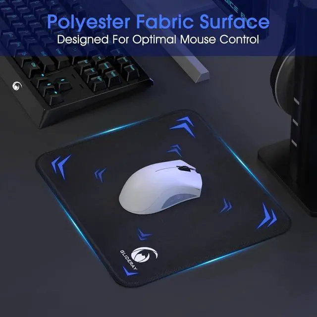 Alt view image 2 of 7 - Small Mouse PadMini Mouse Pad 6 x 7 Inchfor Laptop Keyboard Tray Wireless Mouse Home Office Travelwith Non-Slip Rubber Base Waterproof Mouse MatCyan Blue Marble