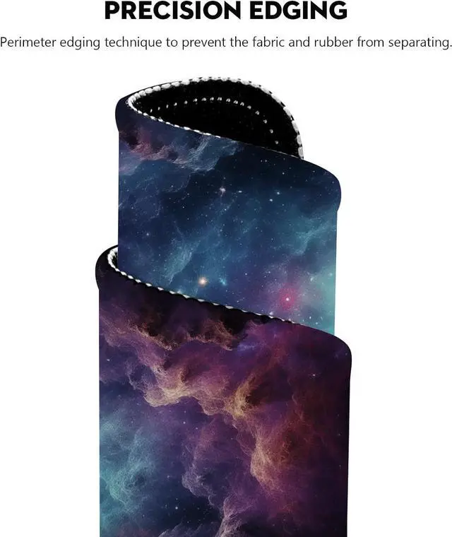 Alt view image 2 of 7 - Galactic Nebula Starscape Mouse Pad - Explore The Universe from Your Desk Stitched Edges Non-Slip Rubber Base Mouse Pads for Computers Laptop