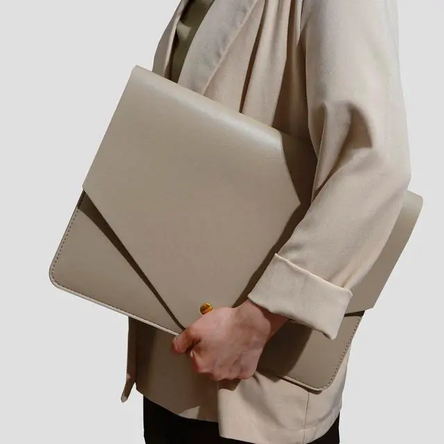 Alt view image 4 of 6 - Laptop Sleeve Compatible with 2024 13inch MacBook Air M3 13 MacBook Pro M2 Surface Pro 3 4 5 6 7  XPS 13 with Small Pouch Mouse Pad and Cord Holder Color Khaki