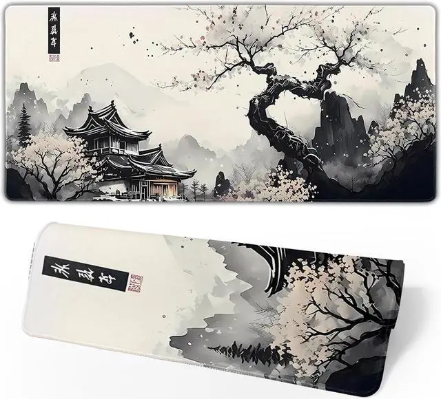 Main image of Japanese Mouse Pad Large Japanese Desk Mat XL Anime Gaming Keyboard Mat Non-Slip Rubber Base Big Extended Desk Protector for Home Office 31.5x11.8