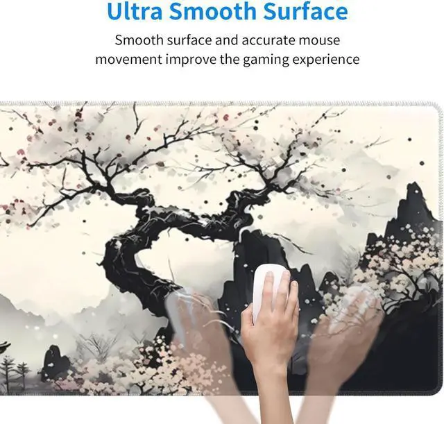 Alt view image 4 of 7 - Japanese Mouse Pad Large Japanese Desk Mat XL Anime Gaming Keyboard Mat Non-Slip Rubber Base Big Extended Desk Protector for Home Office 31.5x11.8