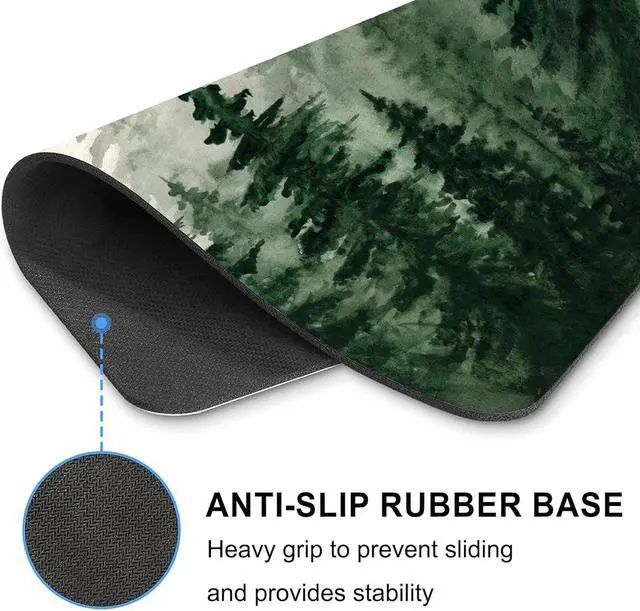 Alt view image 5 of 7 - Green Forest Mouse Pad Mountain Tree Desk Mousepad Computer Gaming Office Small Cute Nature Scenery Aesthetic Vintage Large Wireless Mat Desktop Laptop Travel Square Medium Accessories Supplies