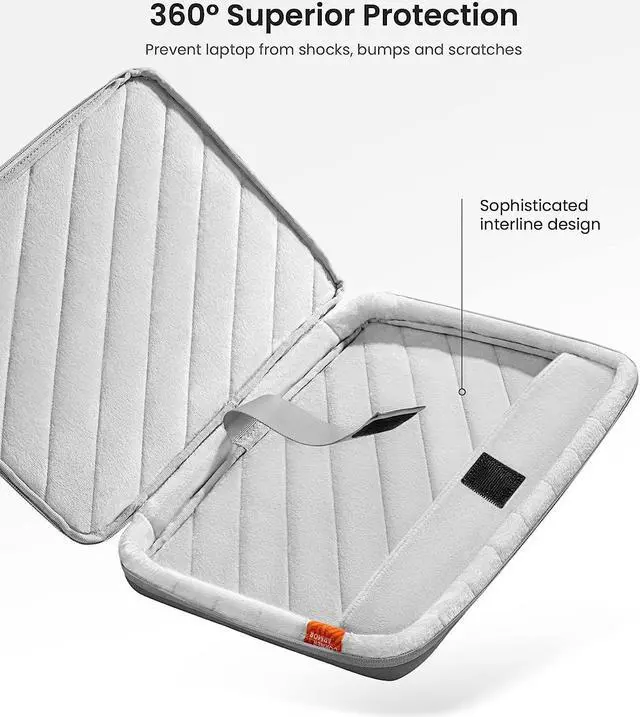 Alt view image 5 of 7 - 360 Protective Laptop Sleeve for 14-inch MacBook Pro M5(2025)/M4/M3/M2/M1 Pro/Max A3434 A3112 A3401 A3185 13-inch iPad Pro (M5/M4)/ iPad Air (M3/M2) with Magic Keyboard Water-Resistant Case