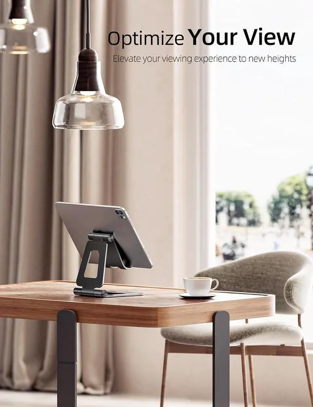 Alt view image 3 of 6 - Dual Foldable iPad Stand Fully Adjustable Desktop Tablet Holder iPad Accessories for Office Kindle Compatible with 4-11 Mobile Devices iPad Pro/Air/Mini iPhone Pro/Max/Plus Nexus Black