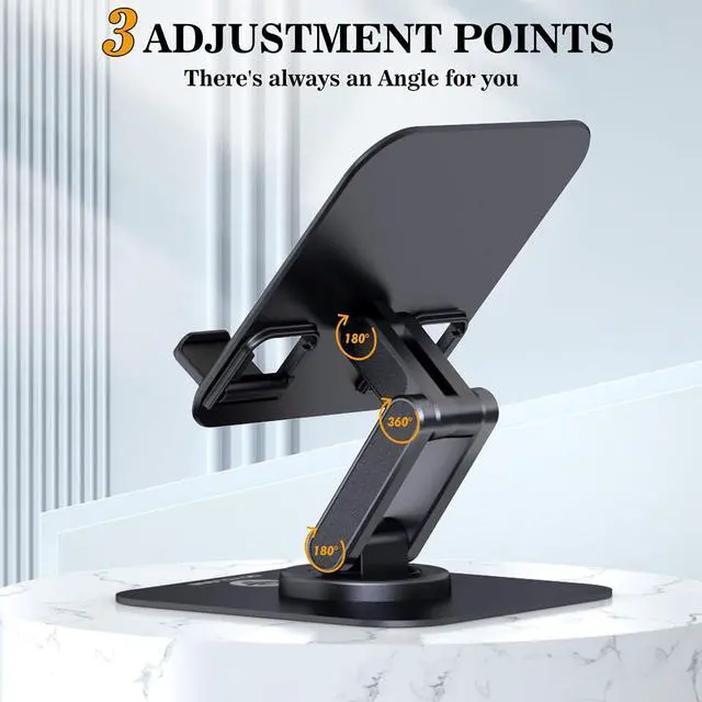 Alt view image 3 of 7 - for iPad Stand 360 Rotating Adjustable Tablet Stand for Desk Portable Monitor Tablet Stand Holder Office Accessories Compatible with 4.7-15.6 Tablet iPad PS iPhone Stand Black