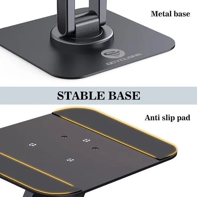Alt view image 7 of 7 - for iPad Stand 360 Rotating Adjustable Tablet Stand for Desk Portable Monitor Tablet Stand Holder Office Accessories Compatible with 4.7-15.6 Tablet iPad PS iPhone Stand Black