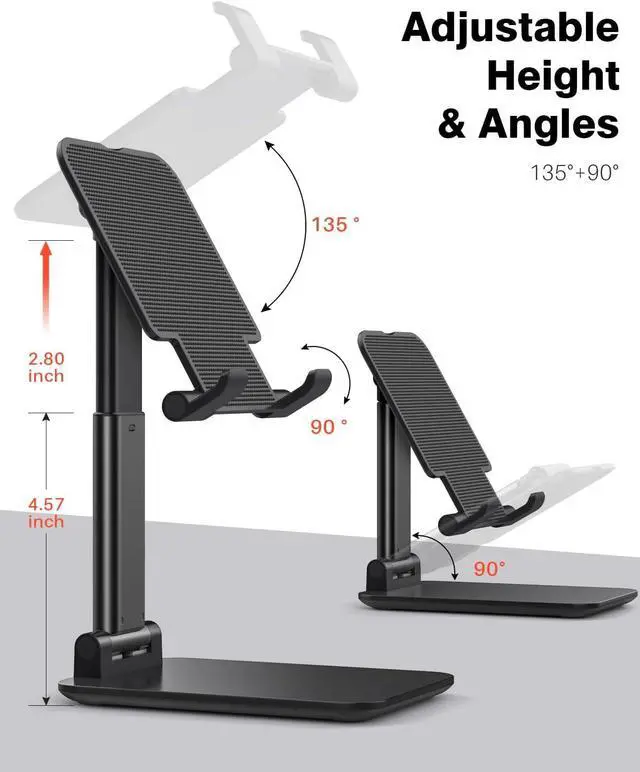 Alt view image 4 of 6 - Tablet Stand Foldable & Adjustable Portable Monitor Stand 5.55 * 3.94 Wide Fit for iPad Holder Stand Compatible with iPad Pro 11 12.9/for iPad 10.9 Surface Pro Portable Monitor 4.7-15.6
