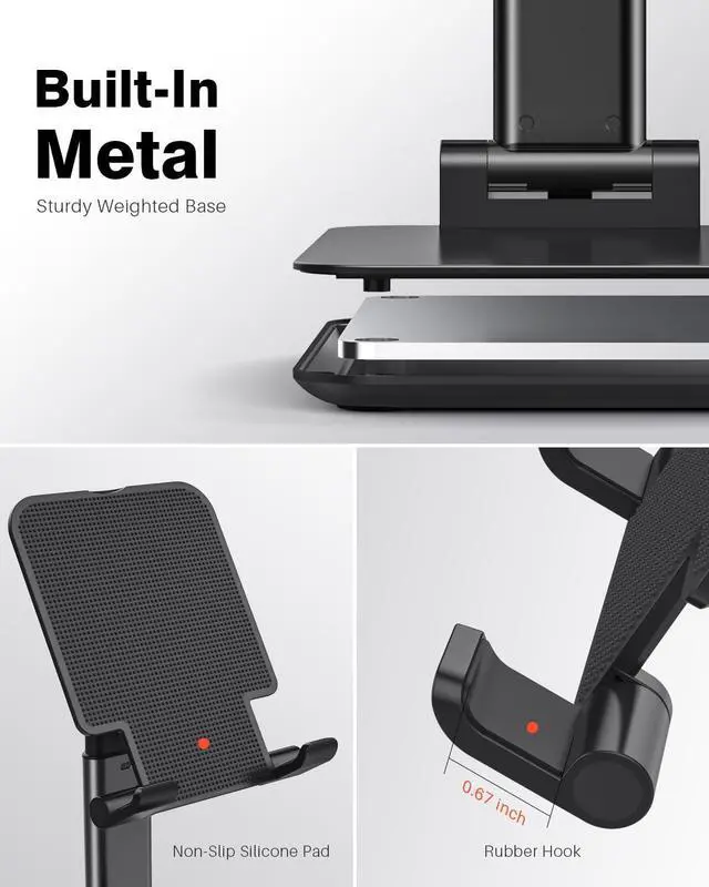 Alt view image 5 of 6 - Tablet Stand Foldable & Adjustable Portable Monitor Stand 5.55 * 3.94 Wide Fit for iPad Holder Stand Compatible with iPad Pro 11 12.9/for iPad 10.9 Surface Pro Portable Monitor 4.7-15.6