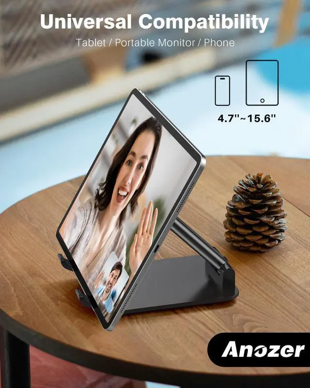 Alt view image 6 of 6 - Tablet Stand Foldable & Adjustable Portable Monitor Stand 5.55 * 3.94 Wide Fit for iPad Holder Stand Compatible with iPad Pro 11 12.9/for iPad 10.9 Surface Pro Portable Monitor 4.7-15.6