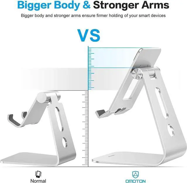 Alt view image 2 of 7 - Adjustable Tablet Stand for Desk Upgraded Longer Arms for Greater Stability T2 Tablet Holder with Hollow Design for Bigger Sized Phones and Tablets Such as iPad Pro/Air/Mini Silver