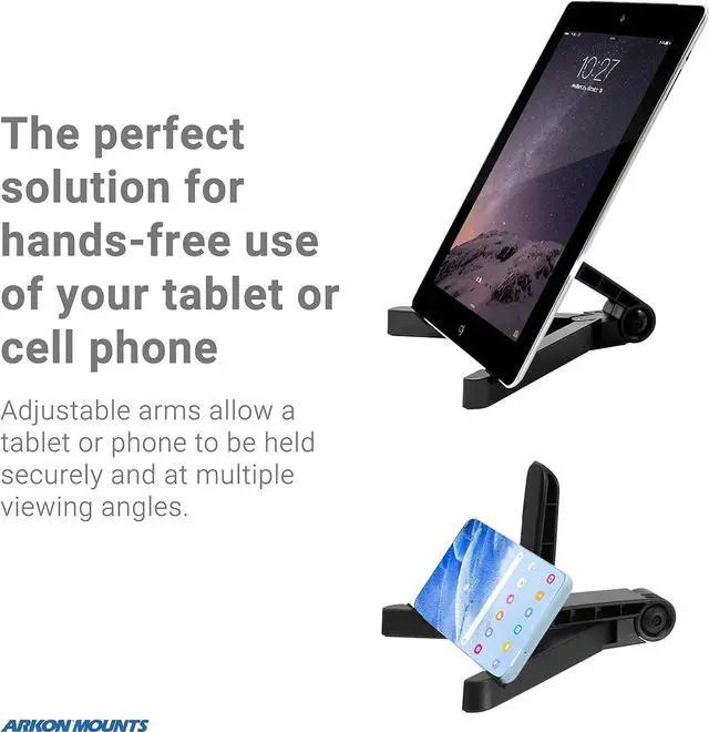 Alt view image 6 of 7 - Mounts Portable Tablet Stand | Adjustable Viewing Angle | For Phones and Tablets | Fits Apple iPad iPhone  Galaxy Note Switch and more