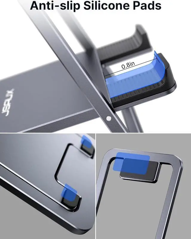 Alt view image 6 of 7 - Universal Tablet Stand Portable Foldable Tablet Holder for Desk Compatible with iPad mini/Air  Galaxy Tab Kindle Fire Steam Deck Switch 2 ROG Ally iPhone and Other Tablets-Gray