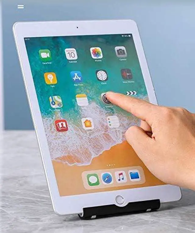 Alt view image 3 of 7 - 2 Pack Adjustable Tablet Stand Compatible with Fire HD 8 HD 10 Fire 7 Tablets Compatible with  Galaxy Tab A7 A8 S5e Compatible with Kindle Paperwhite E-Readers Desktop Holder