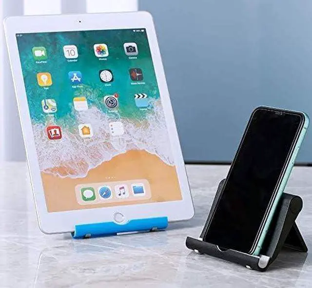 Alt view image 7 of 7 - 2 Pack Adjustable Tablet Stand Compatible with Fire HD 8 HD 10 Fire 7 Tablets Compatible with  Galaxy Tab A7 A8 S5e Compatible with Kindle Paperwhite E-Readers Desktop Holder
