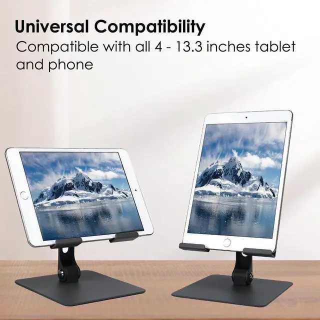 Alt view image 4 of 7 - Tablet Stand for Desk Adjustable and Stable Tablet Holder Multi-Angle Foldable Universal Compatibility for 4-13.3 Inches Tablets (Dark Gray)