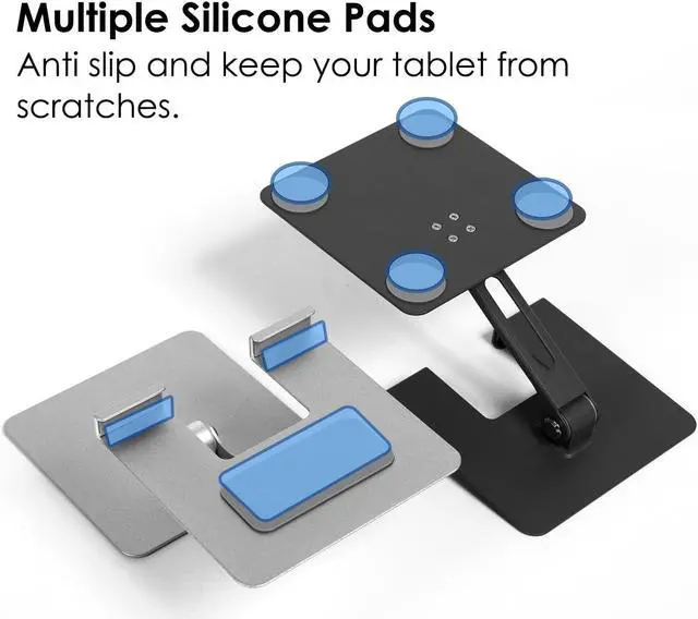 Alt view image 7 of 7 - Tablet Stand for Desk Adjustable and Stable Tablet Holder Multi-Angle Foldable Universal Compatibility for 4-13.3 Inches Tablets (Dark Gray)