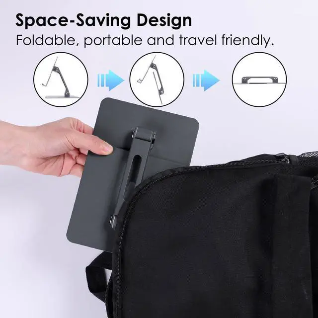 Alt view image 6 of 7 - Tablet Stand for Desk Adjustable and Stable Tablet Holder Multi-Angle Foldable Universal Compatibility for 4-13.3 Inches Tablets (Dark Gray)